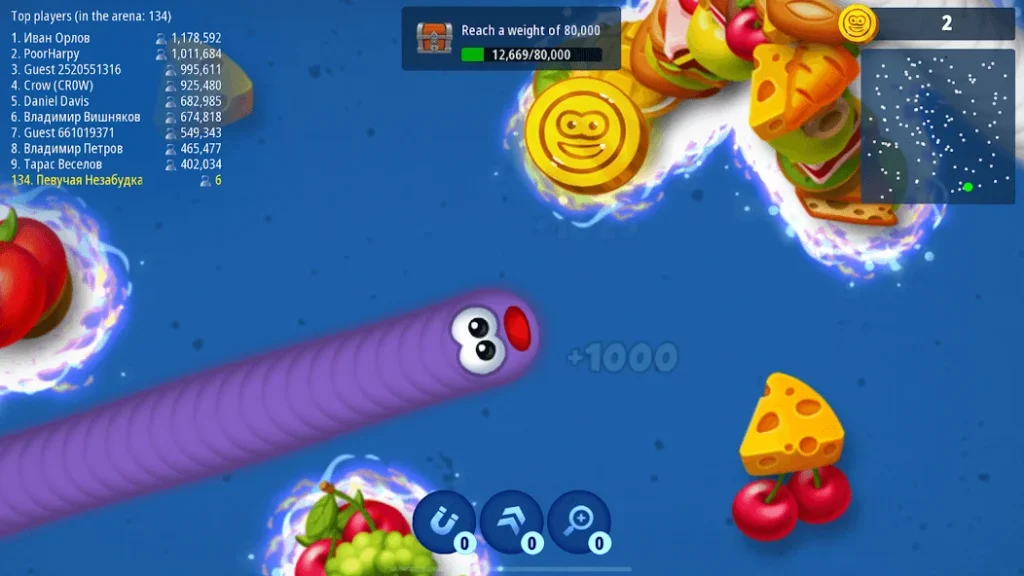 Worm zone.io Mod Apk free purchase