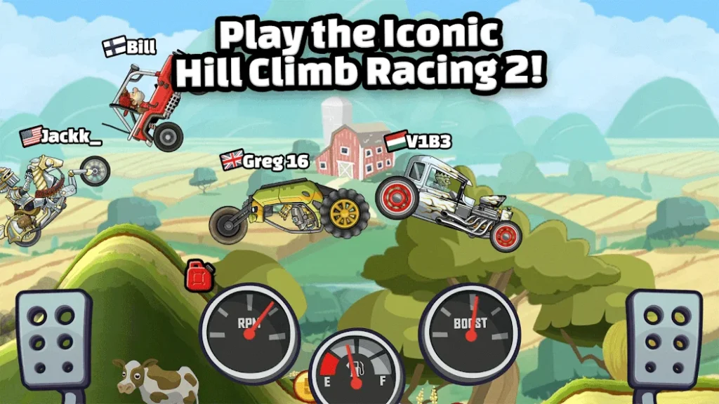 Unlimited coins and gems in Hill Climb Racing 2 Mod APK latest version
